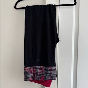 Black and Pink Patterned Yoga Pants